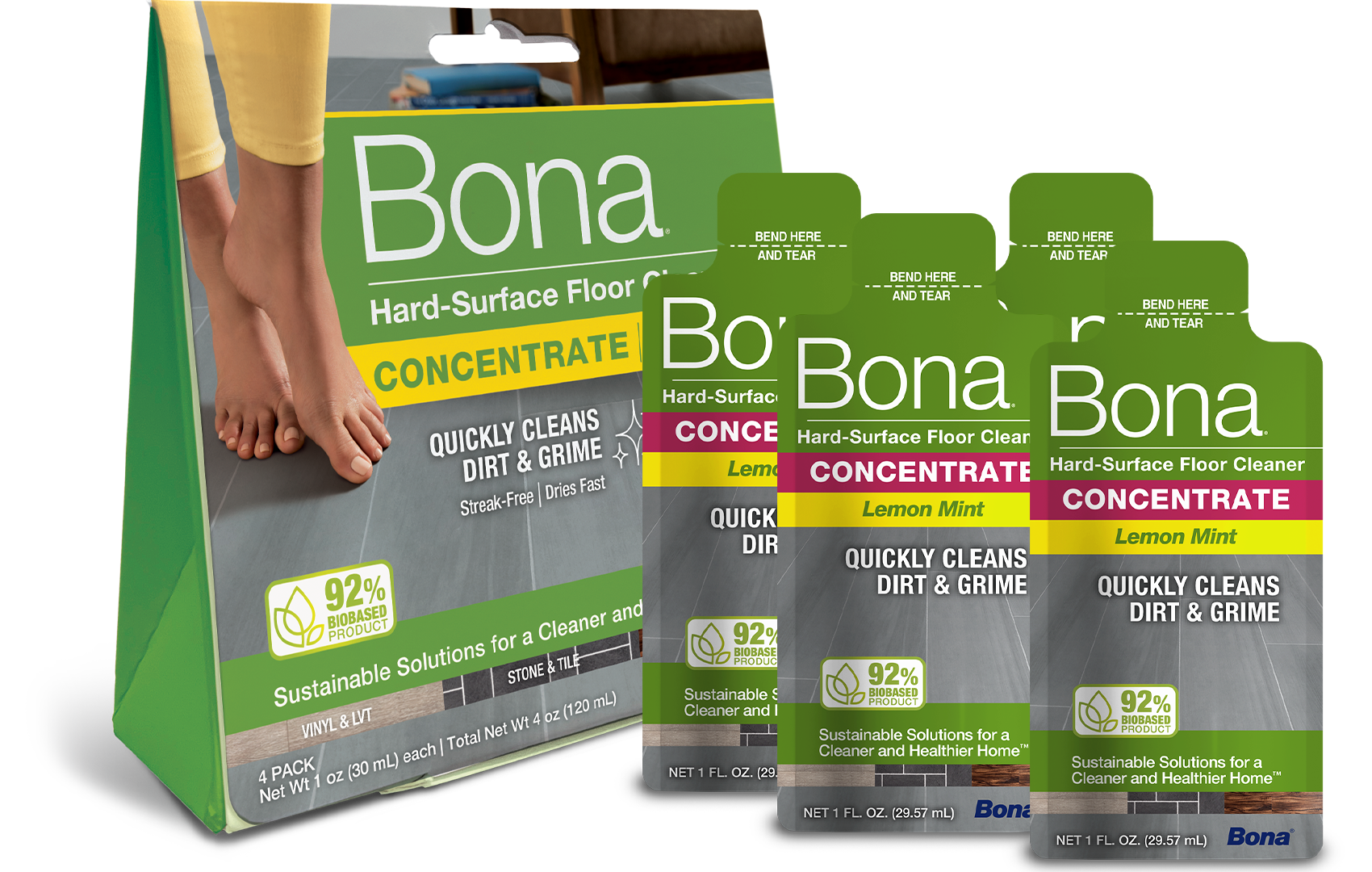 The New Scent of Clean - Bona Hard-Surface Floor Cleaner with Lemon Mint 