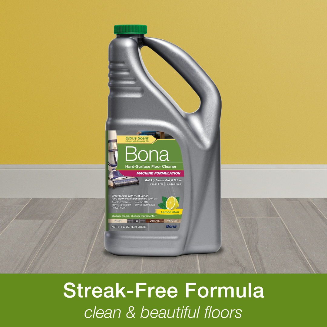 Bona Floor Cleaner, Hard-Surface, Lemon Mint, Citrus Scent - 64 fl oz