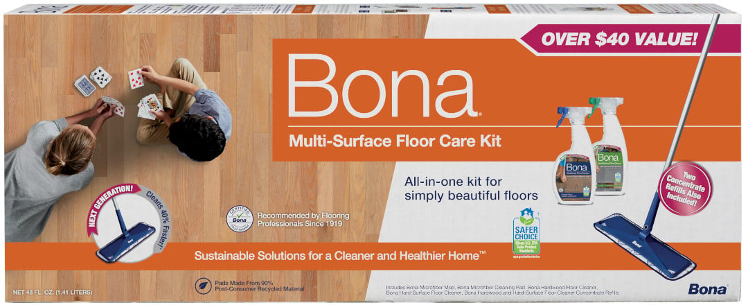 Bona ® Multi-Surface Floor Care Kit - Aluminum Handle, Washable Microfiber  Pad, for Residential Use